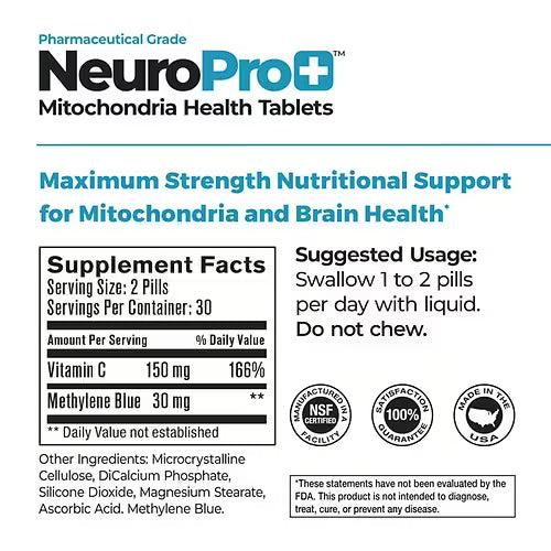 Neuropro plus methylene blue supplement facts