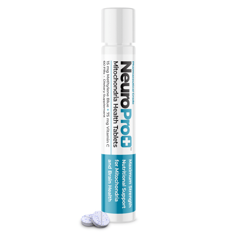 NeuroPro Plus methylene blue bottle with tablets