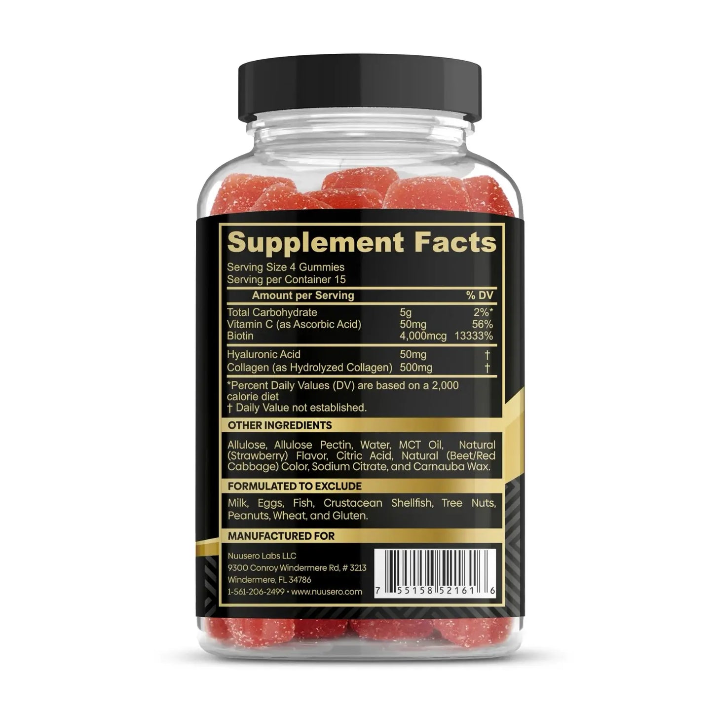 You glow girl collagen gummies supplement facts