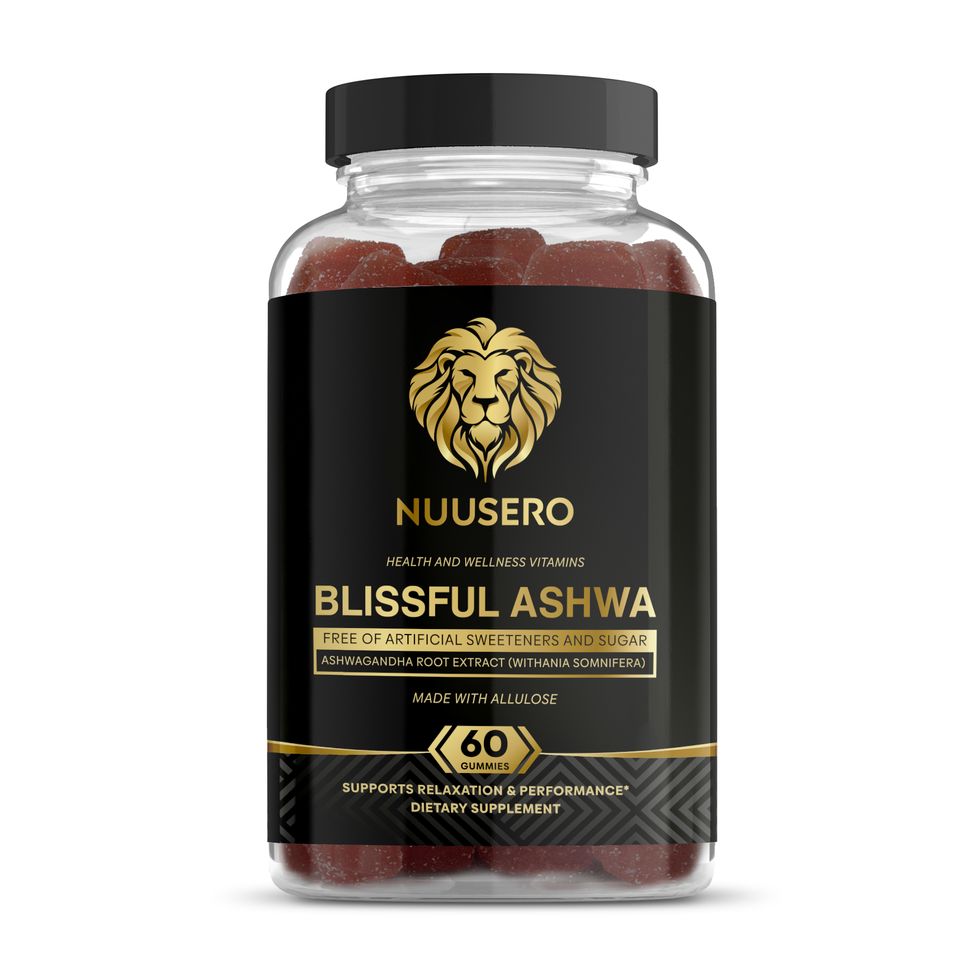 Nuusero Labs Blissful Ashwa, ashwagandha root extract gummies