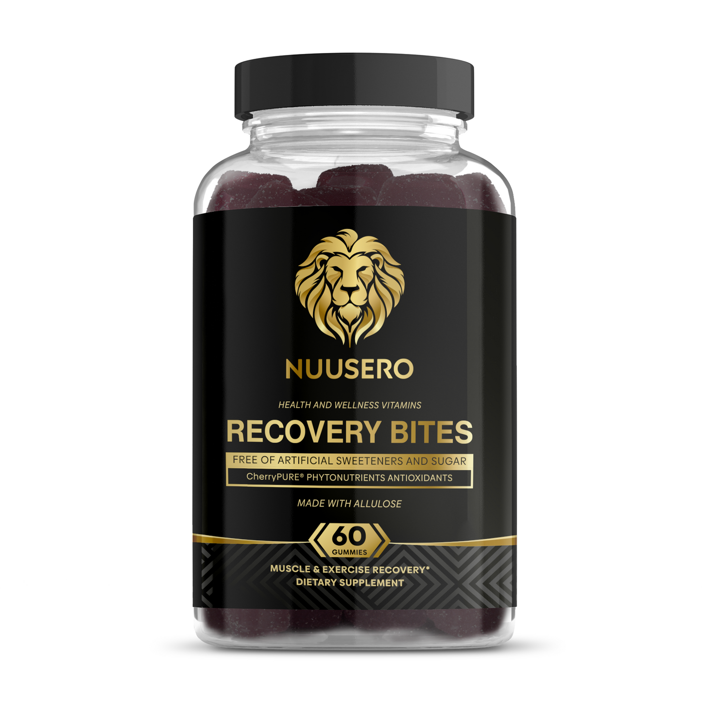 Recovery Bites tart cherry gummies from men's performance bundle for muscle recovery
