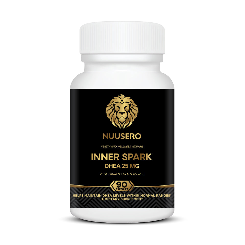 Nuusero Labs Inner Spark DHEA supplement for energy, mood, and vitality.