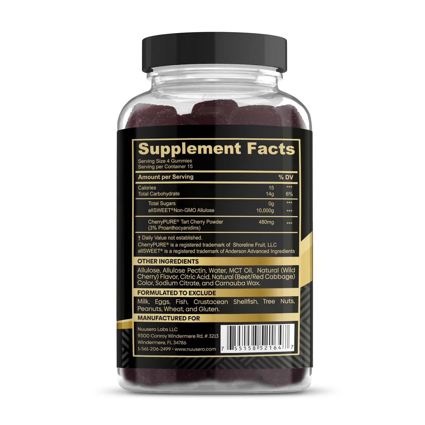recovery bites supplement facts