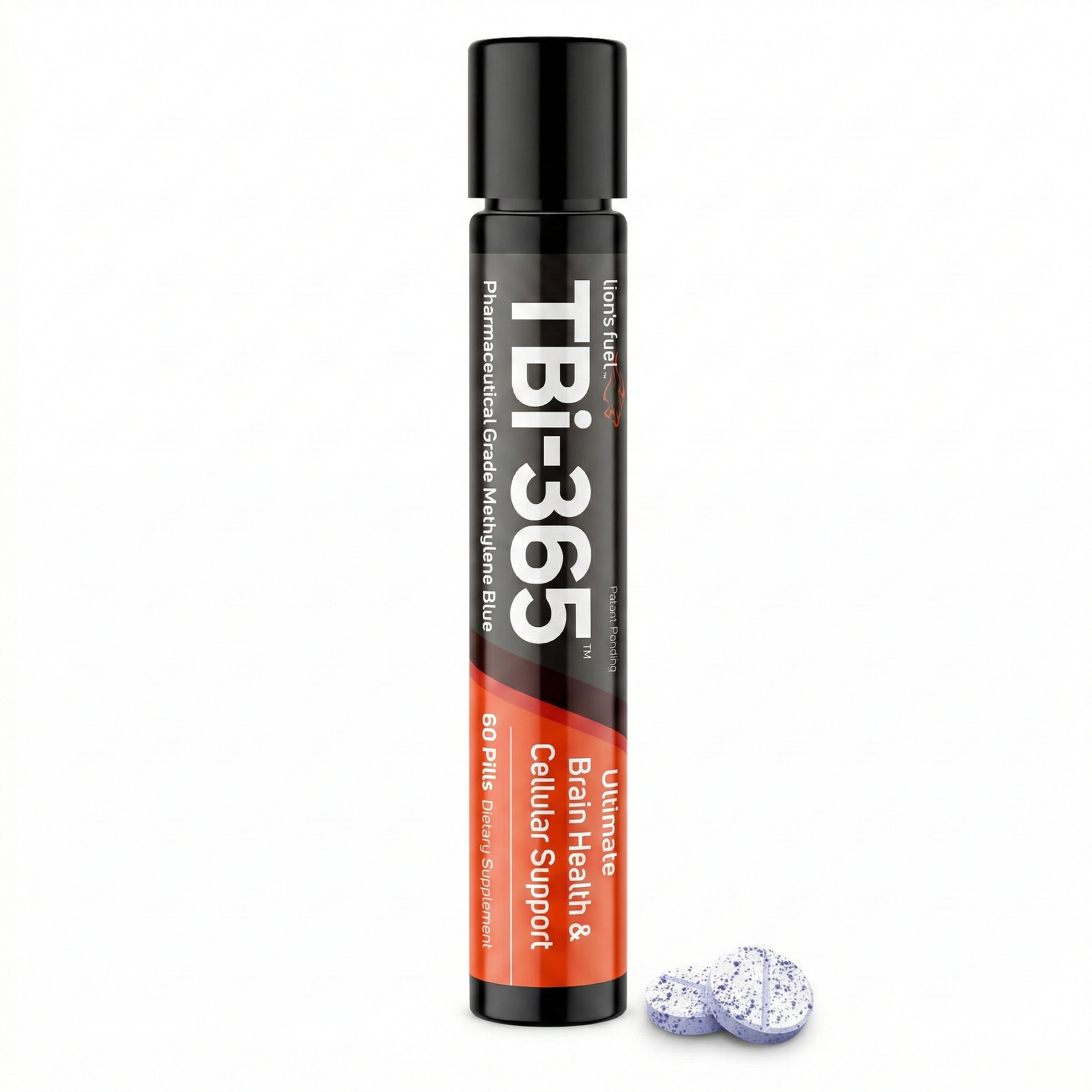 TBi-365 supplement bottle with a white background