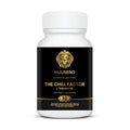 The Chill Factor Suntheanine L-Theanine 100mg supplement bottle by Nuusero for relaxed alertness and calm focus.
