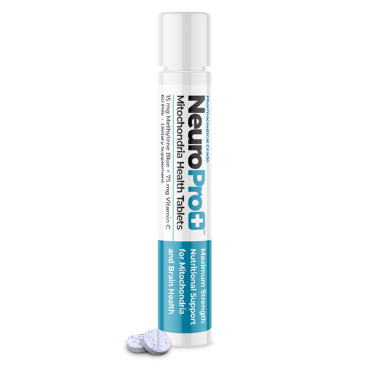 NeuroPro Plus methylene blue bottle with tablets