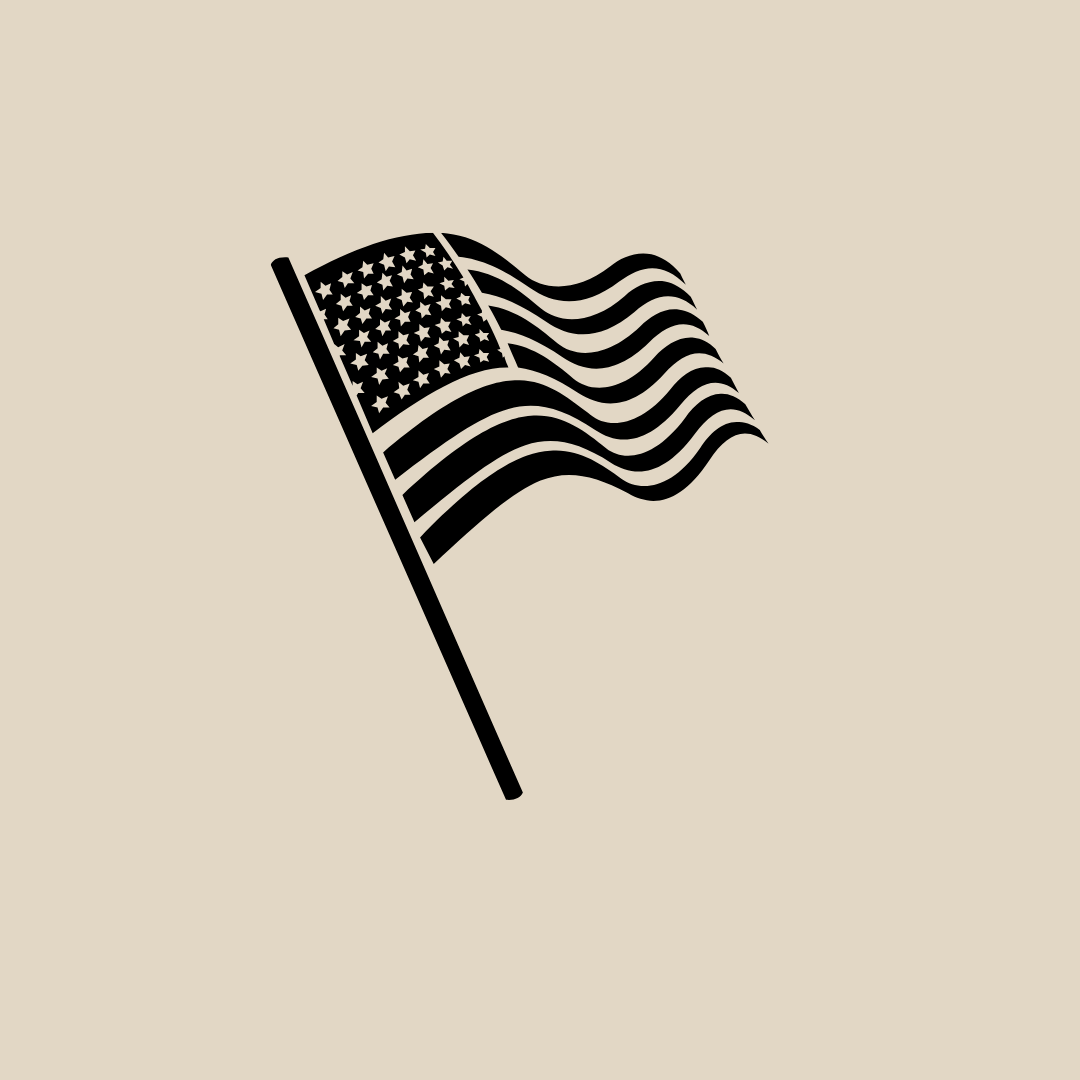 American flag icon representing products proudly made in the USA.