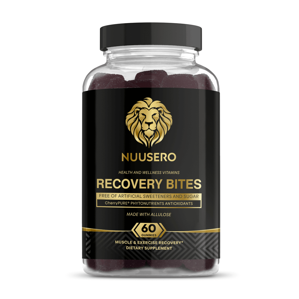 Nuusero Recovery Bites 480mg CherryPURE Tart Cherry Sugar-Free Gummies for Muscle Recovery and Sleep
