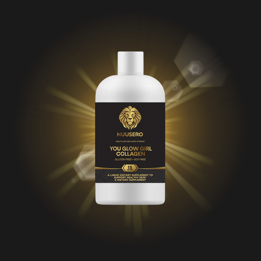 You Glow Girl Liquid Collagen:  Morikol Collagen with Hyaluronic Acid, Vitamin C, & Biotin.